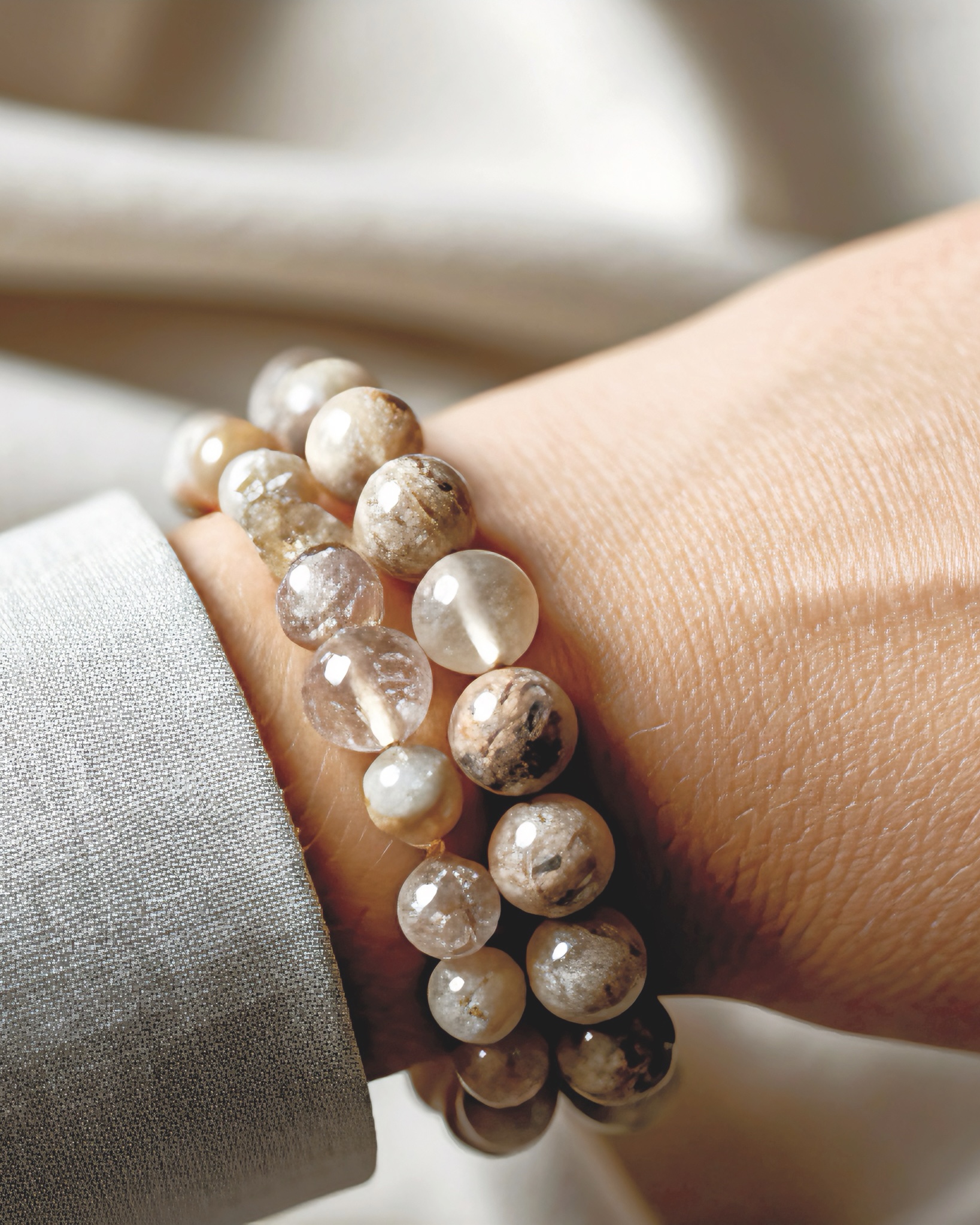 Crystal bracelet on wrist