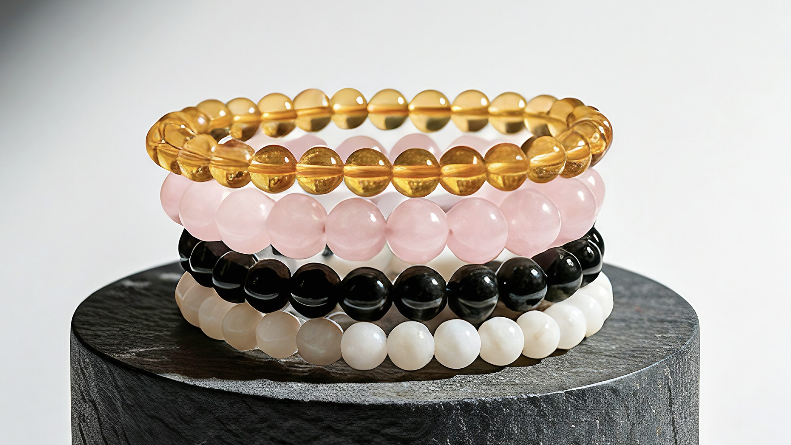 Stacked crystal bracelets