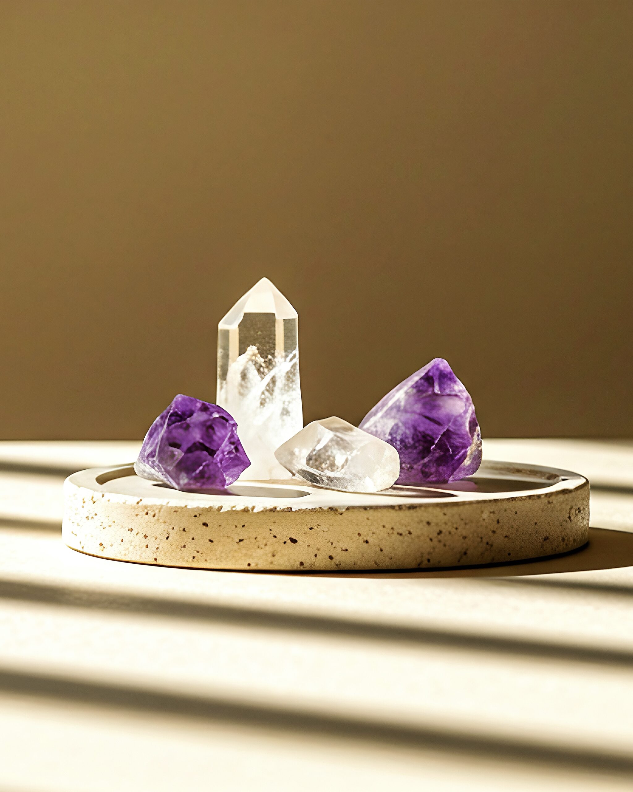 Crystals on plate